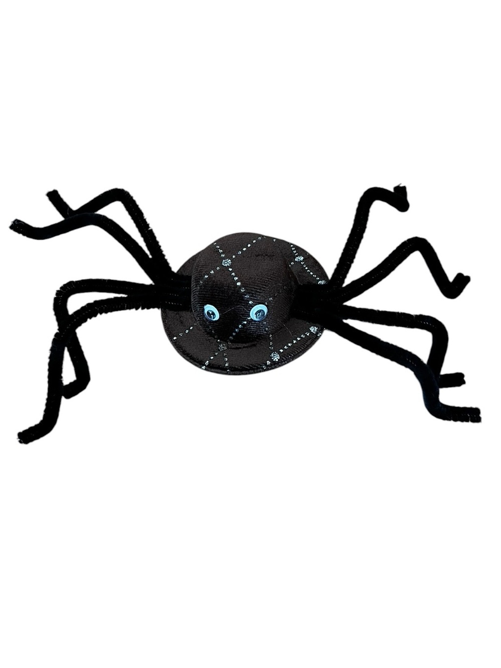 Black Velvet Tarantula Spider Googly Eye Large Halloween Barrette Alligator Clip